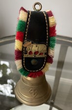 Vintage Switzerland Small Hand Brass  Bell With Strap