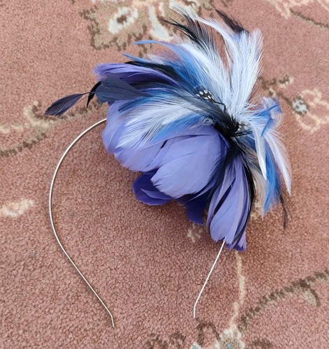 Purple feather fascinator - purple,