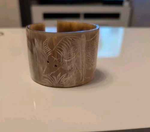 Buffalo horn cuff bracelet - horn,