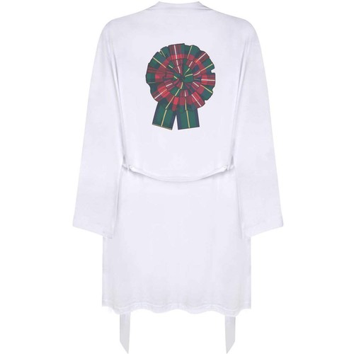 Plaid rosette dressing gown - 'plaid, rosette'