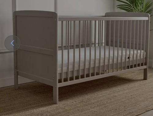 Grey wooden cotbed adjustable - wooden,
