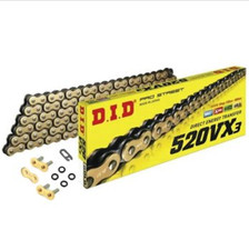 DID X-Ring HEAVY DUTY MOTORCYCLE DRIVE CHAIN 520 VX3 Gold 108 link