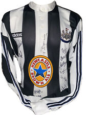 Signed Ginola, Srnicek, Ferdinand Newcastle United Entertainers Shirt Home 2
