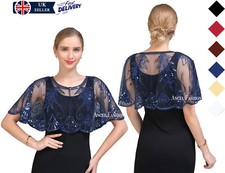 Fashion Vintage Women 1920s Shawl Beaded Flapper Shawl Shawl Sequin Deco-PJ06