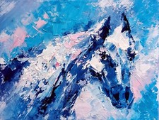 Blue Horse Abstract Original