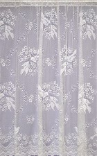LOVE BIRDS A WHITE STRAIGHT NET CURTAIN BY THE METRE
