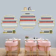 3x Wall Mounted Round Nail Polish Storage Rack Display Stand for Nail Salon NEW
