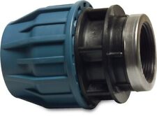Compression Female BSP x Straight Adaptor For MDPE Water Pipe 20mm to 110mm