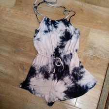 Topshop Womens Black dusty pink Playsuit One-Piece Size 6