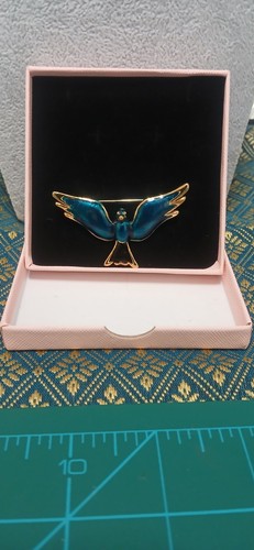 Vintage gold tone blue enamel - vintage,