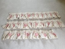 John Lewis Pelmet Curtain Fabric  Cream With Red Floral Pattern