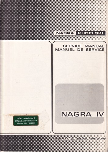 Service manual guide for - manual, nagra