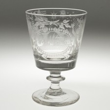 Masonic Engraved Glassware - Rummer Glass c1850