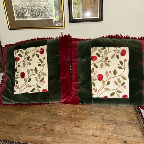 Velvet cushions handmade - velvet, red