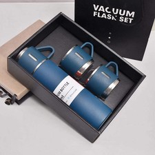 Stainless Steel Thermo Bottle Vacuum Insulated Flask with 2 Cups assorted colour