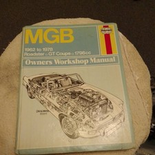 MG MGB ROADSTER,CONVERTIBLE,MGB GT COUPE HAYNES WORKSHOP MANUAL 1962-1978
