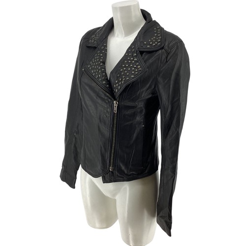 Black biker style leather - black,