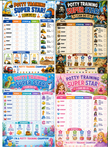 Toilet training reward chart - toilet,