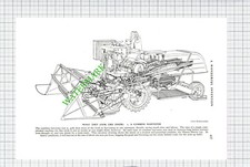 Combine Harvester Diagram Massey Harris 735 -   c.1950s Cutting / Print