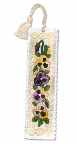 Victorian pansies bookmark - victorian,