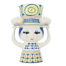 Bjorn Wiinblad Flower Vase 54050 Lady with Hat Ceramic Nordic Hand Paint H20cm