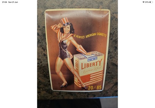 Old tin postcard - tin, liberty