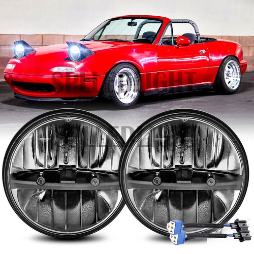 Black led headlights - 2x, 7''