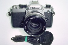 Nikon FM 35mm Film SLR Manual Camera with Nikon 50/1.8 Nikkor AI Lens -Excellent