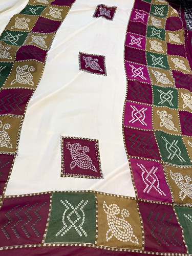 Cream fabric geometric indian - fabric,
