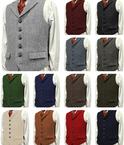 Mens tweed waistcoats - mens, vintage