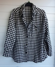 WARM DOGTOOTH BLACK WHITE JACKET SHIRT STYLE SIZE 20 vgc