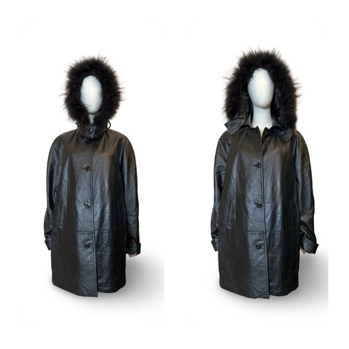 Vintage real leather hooded - real,