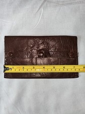 REAL BROWN LEATHER UNBRANDED TOBACCO POUCH WITH BELT HOOK, IN GOOD  CONDITION