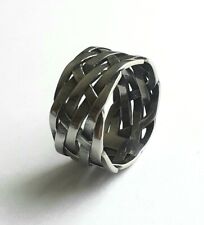 Men's Braided Amulet Ring - Stainless Steel 316L Viking Biker Lattice Jewellery