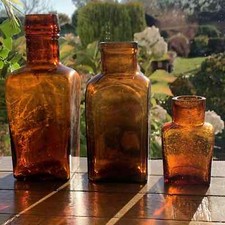 3 Large Square Vintage Antique