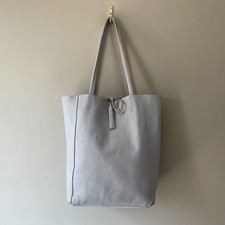 Borse in Pelle Underarm Shoulder Bag Handbag Leather Blue Tote Medium Shopper