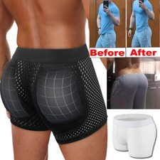 Men Padded Underwear Mesh  Briefs Boxers Men Butt Booster Hip Enhancer Shapewear