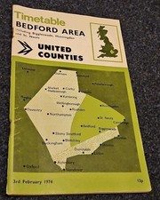 United Counties (NBC) Bus Timetable. Bedford Area. 1974. JM.