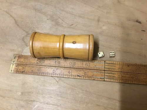 Antique boxwood dice shaker - antique,