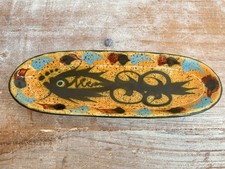 Vintage Celtic Pottery Newlyn studio pottery folk series Fish 23.5cm Oblong Dish