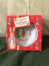 Vintage 1996 Wedgwood Peter Rabbit Merry Christmas Cereal/Oatmeal Bowl