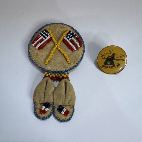 Vintage native american brooch - native,