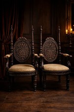 Pair Hand Carved Pakistani