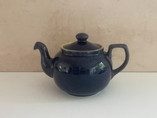 Denby Stoneware 'Metz' Blue Teapot, 1 3/4 PT. Made in England. 