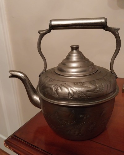 English vintage pewter - pewter, teapot