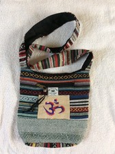 Hippy Bag Multicolored Natural 100% Hemp Om Design New and unused