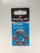 6 x Boots Zinc Air Hearing Aid Batteries 675ZA 1.45 Volts - Expiry Sep 2027
