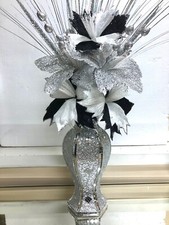 Silver vase with - silver, flowers