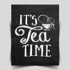 IT'S TEA TIME SIGN METAL