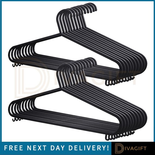 Black coat hangers strong - black,